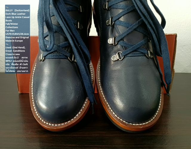 BALLY Switzerland, Men's US7 EU41(26.4cm) Genuine and Original ของแท้ มือ 2 สภาพใกล้เคียงของใหม่, รองเท้า BALLY หนังแท้ พื้นเต็ม งดงามมาก รูปที่ 7