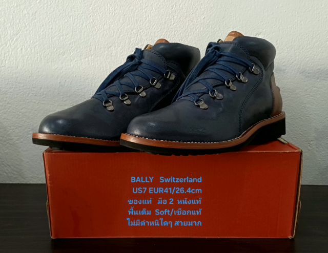 BALLY Switzerland, Men's US7 EU41(26.4cm) Genuine and Original ของแท้ มือ 2 สภาพใกล้เคียงของใหม่, รองเท้า BALLY หนังแท้ พื้นเต็ม งดงามมาก รูปที่ 5