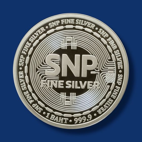 เงินแท่ง SNP(ลายเหรียญ Bitcoin)เนื้อเงินแท้ 999.9 น้ำหนัก 15.24 กรัม พร้อมใบรับประกัน(ส่งได้ทันที ไม่พรีออเดอร์)