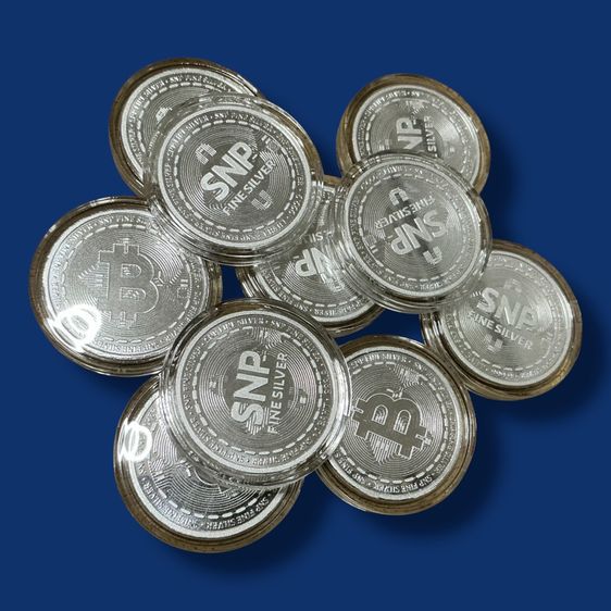 เงินแท่ง SNP(ลายเหรียญ Bitcoin)เนื้อเงินแท้ 999.9 น้ำหนัก 15.24 กรัม พร้อมใบรับประกัน(ส่งได้ทันที ไม่พรีออเดอร์) รูปที่ 6