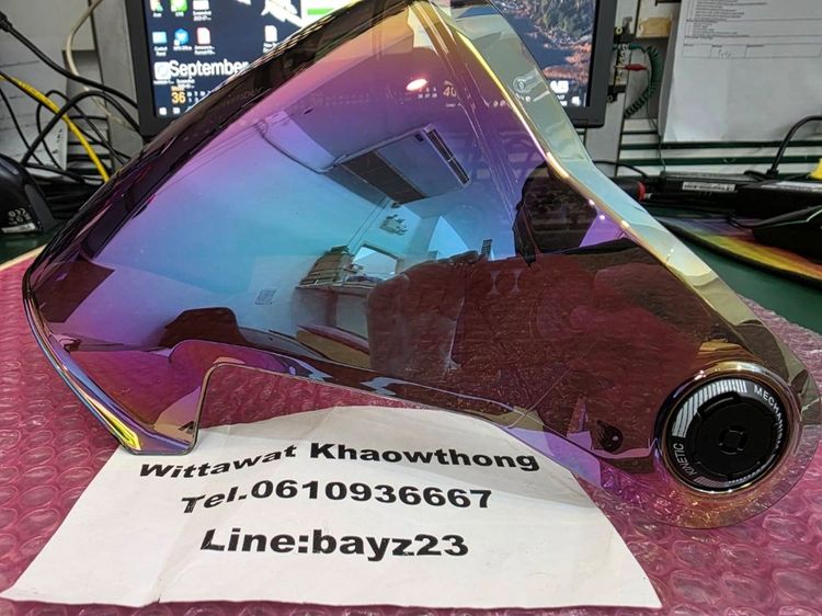 ชิลด์หน้าหมวก MT cosmo sv สีปรอทรุ้ง ของแท้ , .ชิลด์หน้าหมวก NHK S1 gp pro สีปรอทม่วง ของแท้ สีหายาก รูปที่ 2