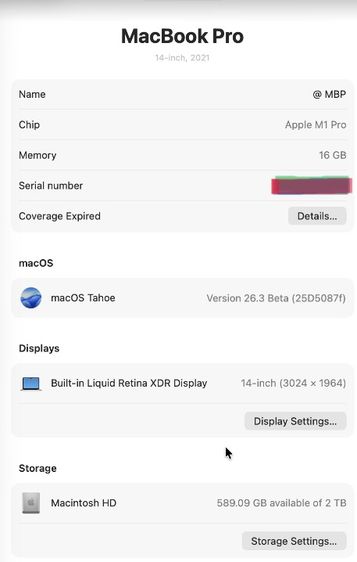 MacBook Pro ( 14-inch M1 Pro 2021) Silver  RAM 16GB , SSD 2TB ตัวท็อป รูปที่ 11