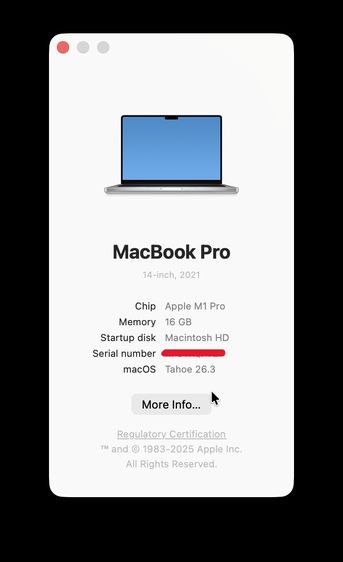 MacBook Pro ( 14-inch M1 Pro 2021) Silver  RAM 16GB , SSD 2TB ตัวท็อป รูปที่ 10