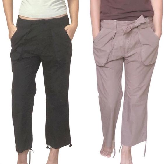 กางเกงคาร์โก้ผู้หญิง น้ำตาล ดำ ผ้าฝ้าย สภาพดีเริ่ด รูปที่ 8