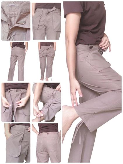 กางเกงคาร์โก้ผู้หญิง น้ำตาล ดำ ผ้าฝ้าย สภาพดีเริ่ด รูปที่ 7