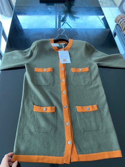 ชาแนล เดรสเนื้อผ้าไหมพรมฝรั่งเศส สภาพใหม่เอี่ยม รูปที่ 8