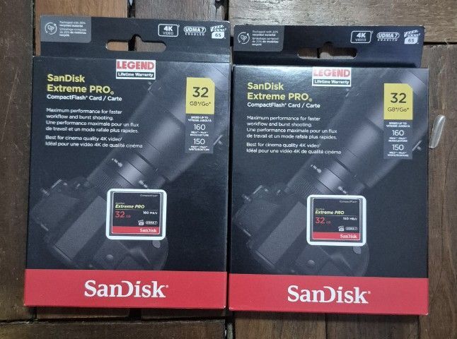 SanDisk 32GB Extreme Pro Compact Flash แท้  มือ 1 แท้ ซื้อมาผิด  มี2อันขายเหมา 1500 บาทครับ