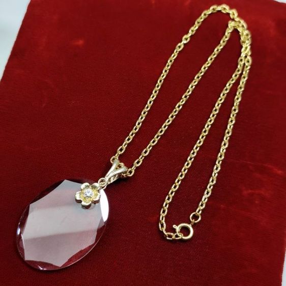 🔖สร้อยพร้อมจี้แว่นขยาย สีทองสด ของจริงสวยมาก งานจากญี่ปุ่น รูปที่ 4