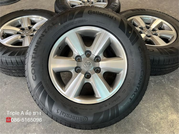 ✨ล้อแม็ก✨Toyota Fortuner ก้านใหญ่ ขอบ 17 เทาหน้าเงา พร้อมยางป้ายแดง 265-65-17 Continental💥ปี 25💥 รูปที่ 2