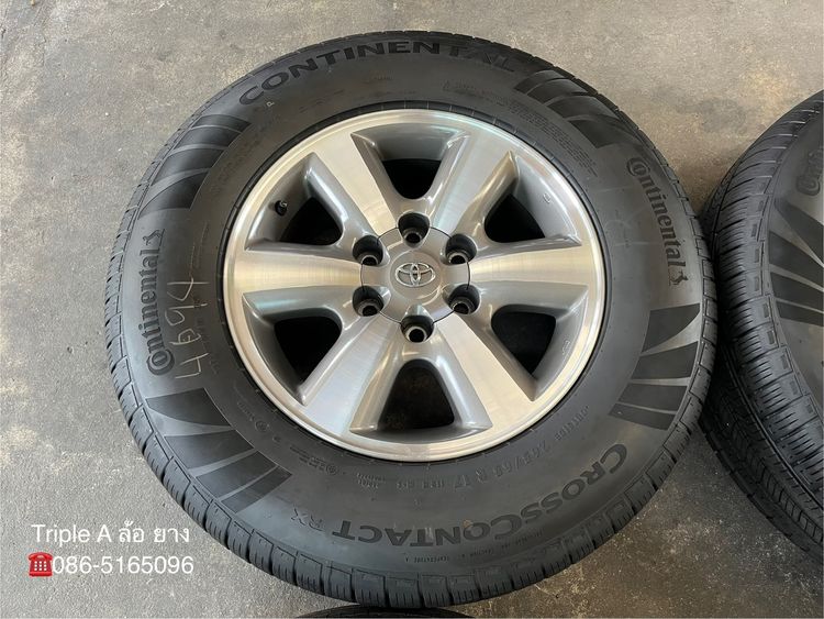 ✨ล้อแม็ก✨Toyota Fortuner ก้านใหญ่ ขอบ 17 เทาหน้าเงา พร้อมยางป้ายแดง 265-65-17 Continental💥ปี 25💥 รูปที่ 4