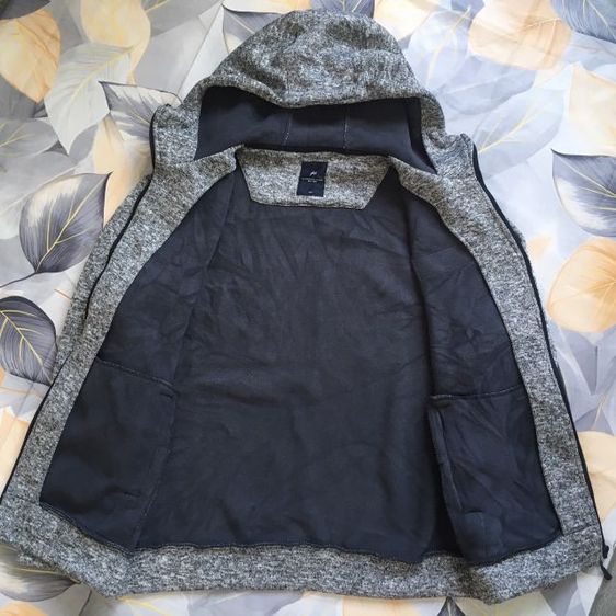 BANG BANG เสื้อฮู้ดกันหนาว วินเทจ สีเทาทูโทน บุฟลีซนุ่มพิเศษ สภาพใหม่มาก รูปที่ 9
