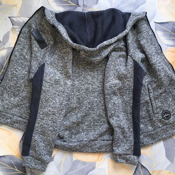 BANG BANG เสื้อฮู้ดกันหนาว วินเทจ สีเทาทูโทน บุฟลีซนุ่มพิเศษ สภาพใหม่มาก รูปที่ 13