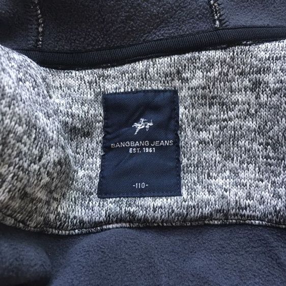 BANG BANG เสื้อฮู้ดกันหนาว วินเทจ สีเทาทูโทน บุฟลีซนุ่มพิเศษ สภาพใหม่มาก รูปที่ 5