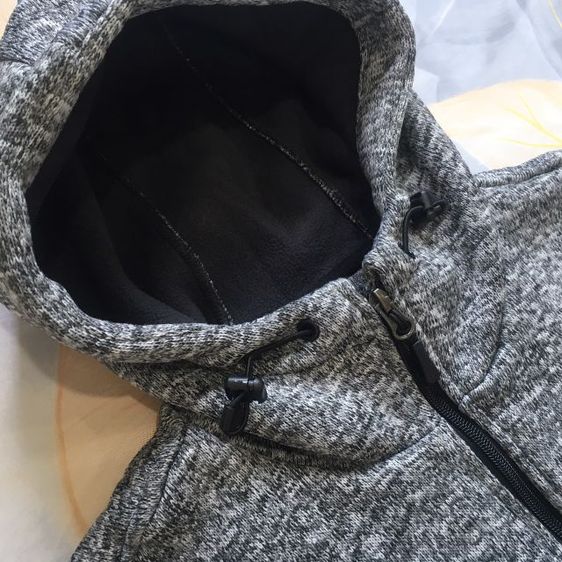 BANG BANG เสื้อฮู้ดกันหนาว วินเทจ สีเทาทูโทน บุฟลีซนุ่มพิเศษ สภาพใหม่มาก รูปที่ 7
