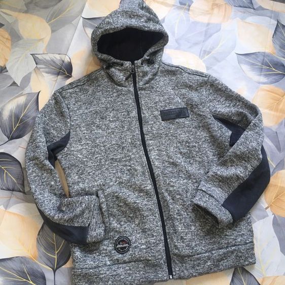 BANG BANG เสื้อฮู้ดกันหนาว วินเทจ สีเทาทูโทน บุฟลีซนุ่มพิเศษ สภาพใหม่มาก รูปที่ 2