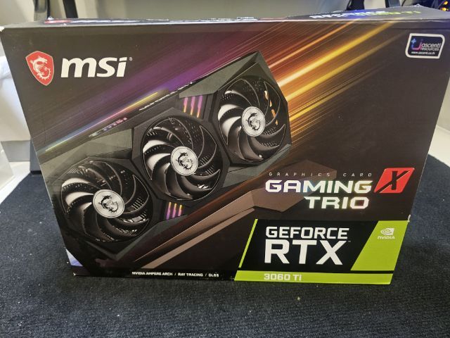 อุปกรณ์เกมส์ RTX 3060ti 8Gb MSI Gamming Trio 3 GeForce การ์ดจอสามใบพัด