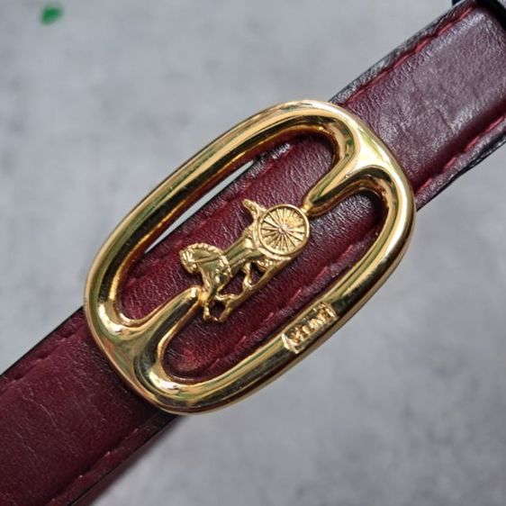 เข็มขัด Celine Burdundy made in italy สภาพสวย