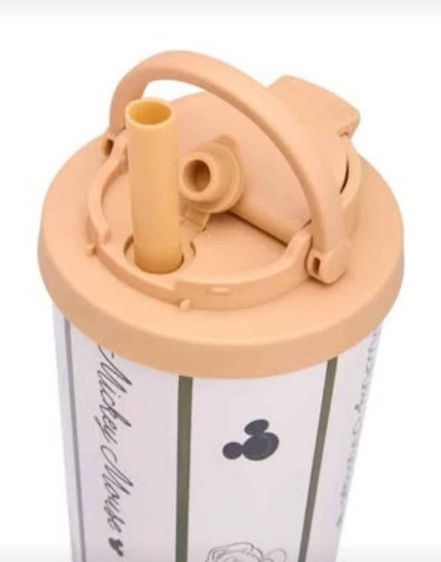 Tora แก้วน้ำพร้อมหลอด Mickey 2025 ความจุ 750 มล. สีงาช้าง มือ 1  รูปที่ 2