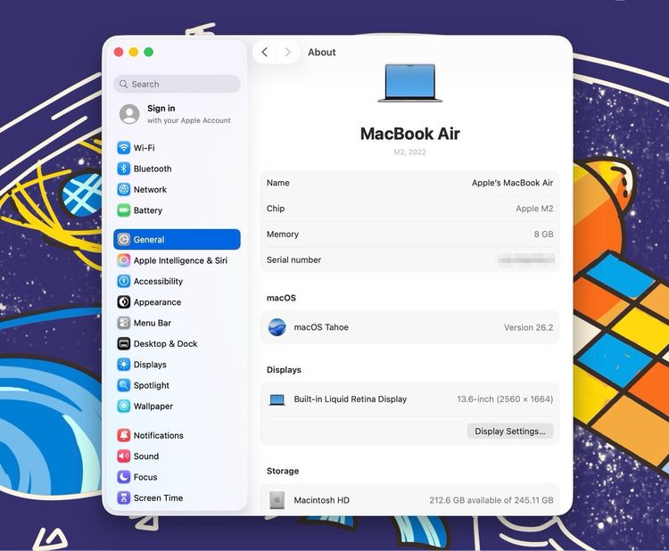 MacBook Air 13.6-inch M2 2022 Ram8GB SSD256GB SpaceGray รูปที่ 12