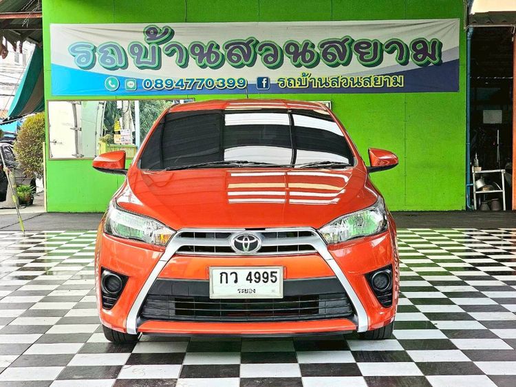 Toyota Yaris 2015 1.2 E Sedan เบนซิน ไม่ติดแก๊ส เกียร์อัตโนมัติ ส้ม รูปที่ 3