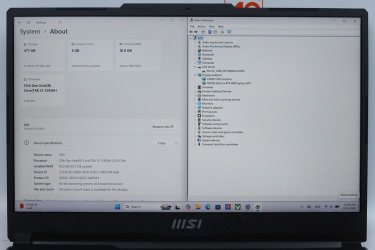MSI CYBORG 15 A12VF-013TH  Core i5-12450H.RTX4060 16.512GB - ID26020132 รูปที่ 5