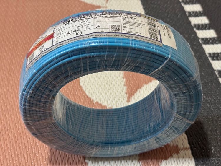 สายไฟฟ้า ทองแดง เบอร์ 4 สีฟ้า Triple N ซื้อมาผิดขายถูก ยาว 100เมตร รูปที่ 3