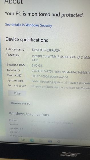 โน๊ตบุ๊ต Acer i7-5500U รูปที่ 10