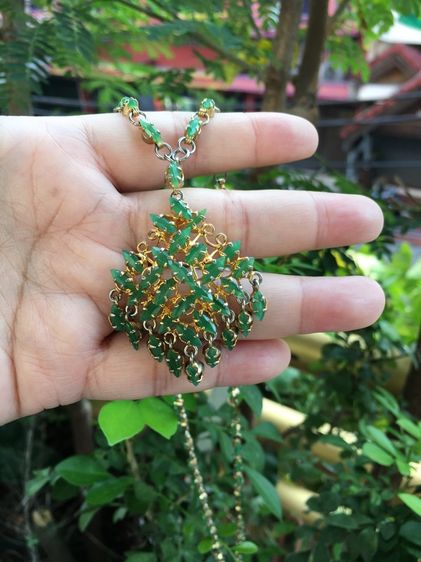 (มือสอง) สร้อยคอ พร้อม จี้ มรกตแท้ งานเก่าเก็บ  แบบโบราณ สวยล้ำค่า น่าสะสม  รูปที่ 12