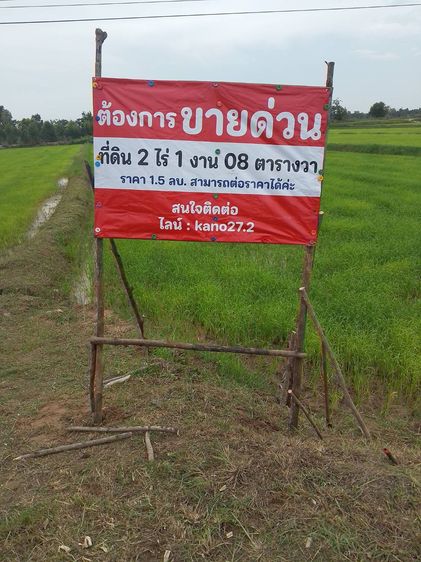 ที่นาติดกับ ทางหลวงแผ่นดินสายรัตนบุรี - ศรีขรภูมิ (ทางหลวงหมายเลข 2076) 