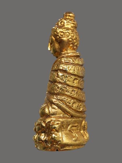 พระกริ่งปวเรศ พิมพ์ห่มคลุม เนื้อสัมฤทธิ์ไหลทองคำ รูปที่ 4