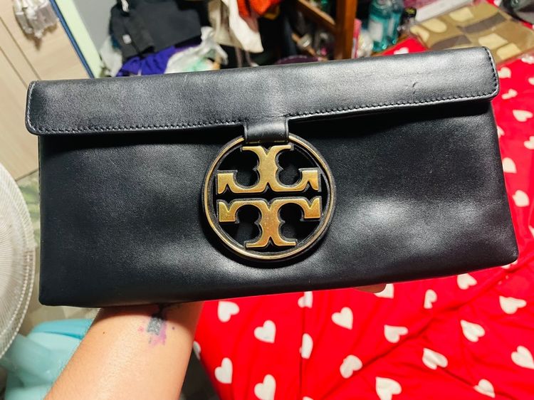 หญิง ดำ หนังแท้ tory burch