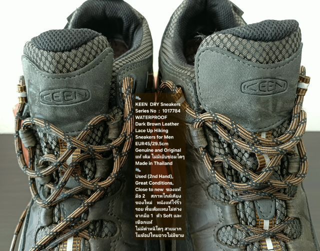KEEN DRY Hiking Sneakers, Men's US11.5 EU45(29.0cm) Original ของแท้ มือ 2 สภาพแทบไม่ต่างจากมือ 1, รองเท้าเดินป่า KEEN หนังแท้ พื้นเต็มสวยมาก รูปที่ 8