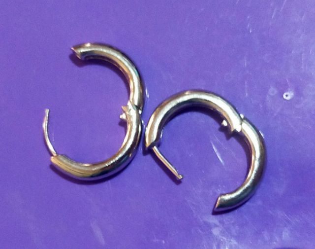 ต่างหูห่วงเกลี้ยงเงินแท้ 925 ขนาดใหญ่หนา รูปที่ 5