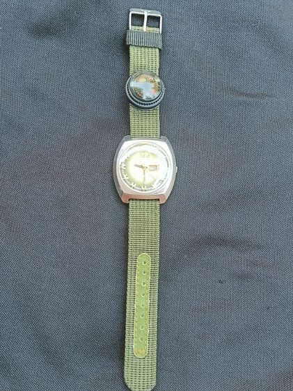 Vintage Oris Automatic 25 Jew.Anti-Shock 1973'sทรงถังเบียร์ หน้าเดิมเหลือบเขียว เครื่องใส เดินปรกติ ขนาด37x42mm. ก.ส.สวยพร้อมสายเขียวทหาร รูปที่ 9