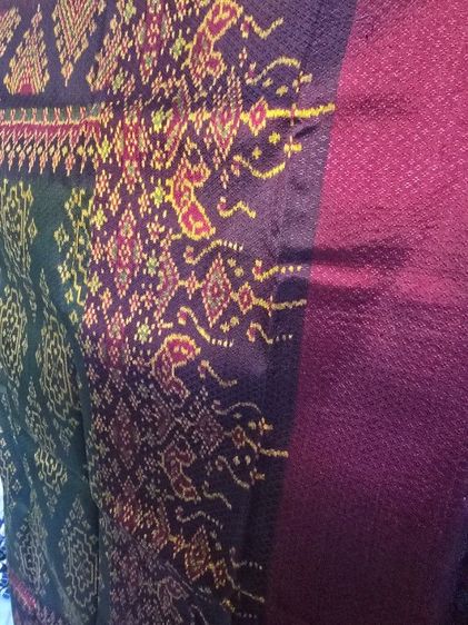 ผ้าไหมไทยทอมือแท้ ทั้งผืน เก่าเก็บ ยกดอกหน้านาง ชายครุย ไม่เคยใช้ เก็บรักษาอย่างดี รูปที่ 7