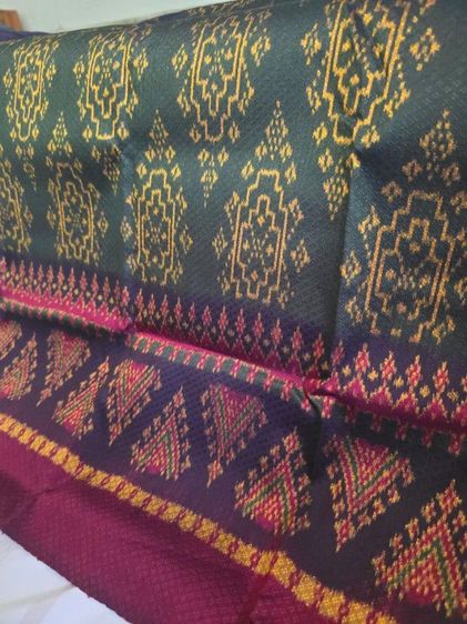 ผ้าไหมไทยทอมือแท้ ทั้งผืน เก่าเก็บ ยกดอกหน้านาง ชายครุย ไม่เคยใช้ เก็บรักษาอย่างดี รูปที่ 8