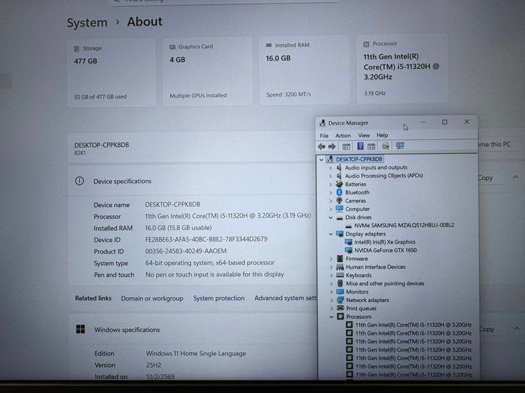 LENOVO IDEAPAD GAMING 3 15IHU6 i5 GEN 11 RAM 16 SSD 512 m2 รูปที่ 5