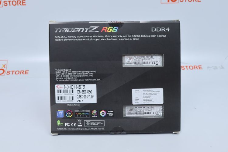 RAM 16GB(8GBX2) DDR4 Bus 3600 G.SKILL TRIDENT Z RGB BLACK  - IDPS26020001 รูปที่ 5