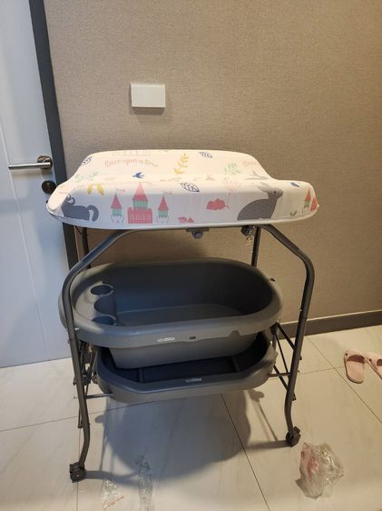 อุปกรณ์สำหรับเด็กและทารก โต๊ะอาบน้ำเปลี่ยนผ้าอ้อมพับได้PRINCE and PRINCESS+รองอาบน้ำวัดอุณหภูมิได้