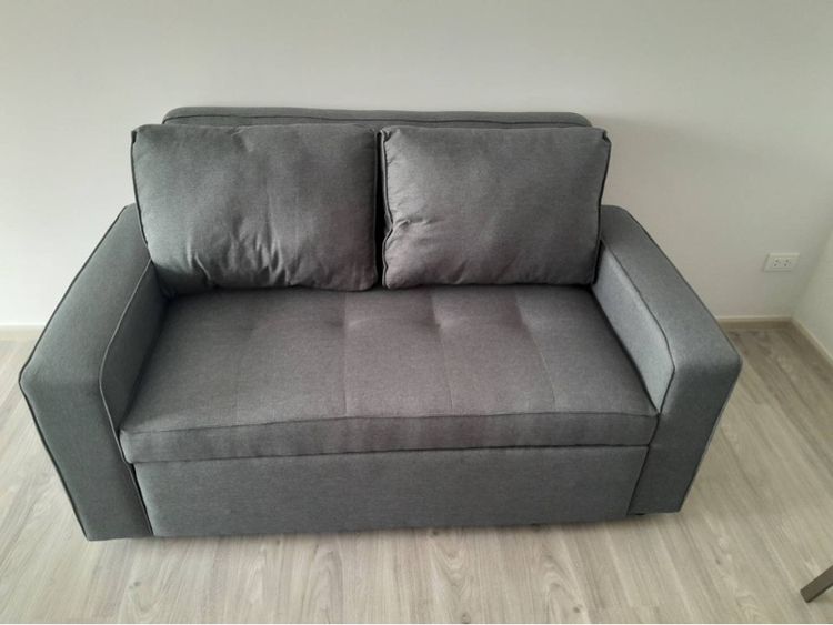 เทา ผ้า 2 ที่นั่ง sofa ปรับนอน 2ที่นั่ง