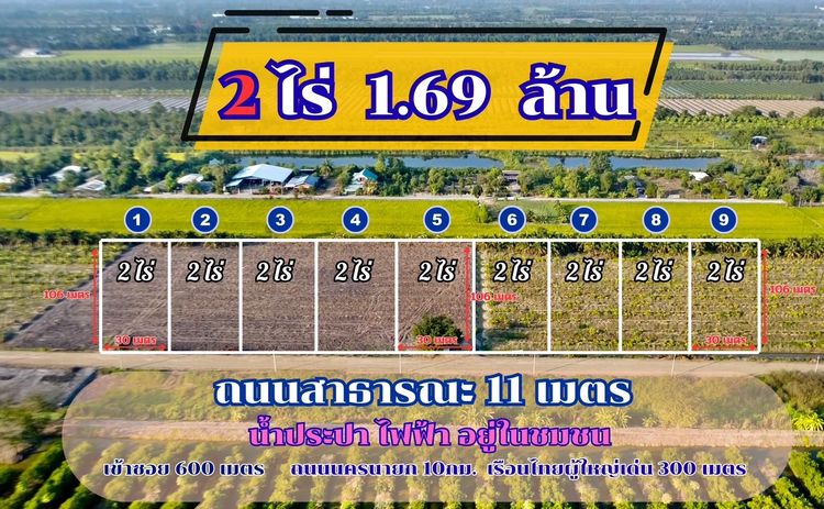 ขายที่ดินทำเลทอง คลอง 11 หนองเสือ ปทุมธานี ราคาถูก ไร่ละไม่ถึง 1 ล้าน เหมาะสร้างโกดัง บ้านสวน หรือคลังสินค้า รูปที่ 2