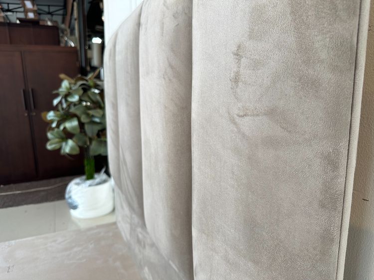 เตียงนอน ฐานสำเร็จรูป 3.5 ฟุต เตียงผ้ากำมะหยี่สีเทา  รูปที่ 6