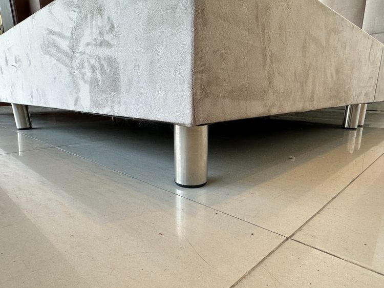 เตียงนอน ฐานสำเร็จรูป 6 ฟุต เตียงผ้ากำมะหยี่สีเทา  รูปที่ 14