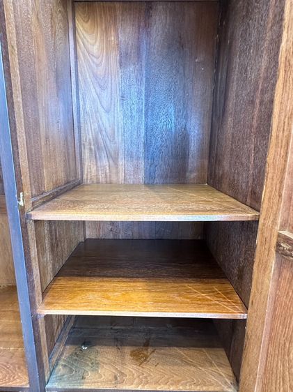 ตู้เสื้อผ้าไม้สัก สไตล์วินเทจ 2 บานเปิด 2 ลิ้นชัก สีน้ำตาล รูปที่ 10