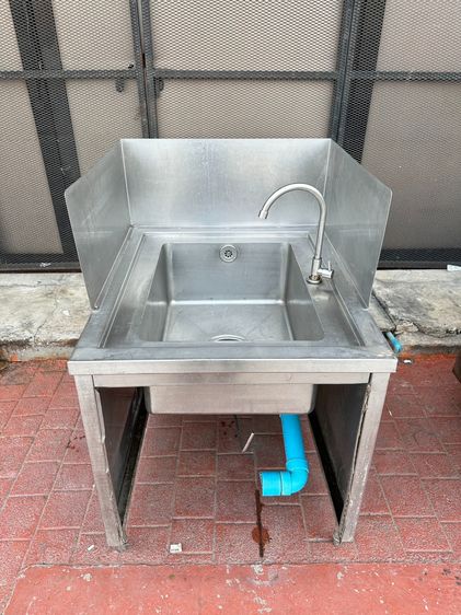 ซิงค์ล้างจานสแตนเลส เกรด 304 ก็อก 1 หัว แบบมีขอบกันกระเด็น รูปที่ 2