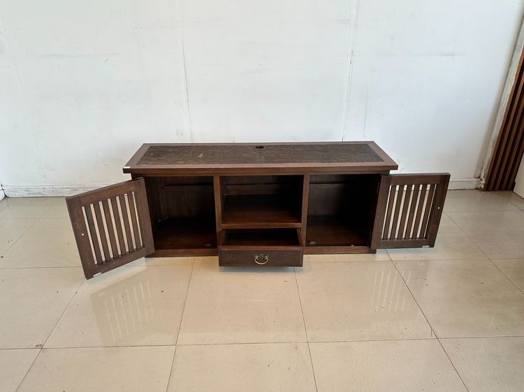 ตู้วางทีวีไม้จริง สไตร์วินเทจ 2 บานเปิด 1 ลิ้นชัก มือจับทองเหลือง รูปที่ 9