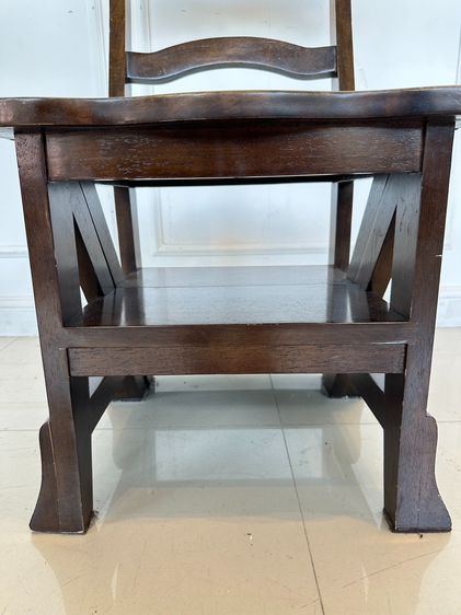 เก้าอี้ไม้จริง สไตล์วินเทจ ปรับเป็นบันไดได้ สีน้ำตาล  รูปที่ 10