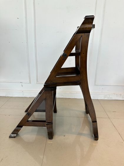 เก้าอี้ไม้จริง สไตล์วินเทจ ปรับเป็นบันไดได้ สีน้ำตาล  รูปที่ 15