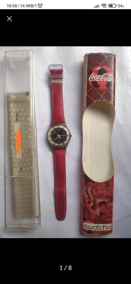 แดง หนัง นาฬิกา swatch swiss solar cell (Coca-Cola Redpassion Limited Edition)