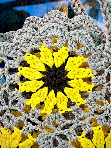 กระเป๋าถัก สะพายข้าง ดอกทานตะวัน👜🌻 รูปที่ 4